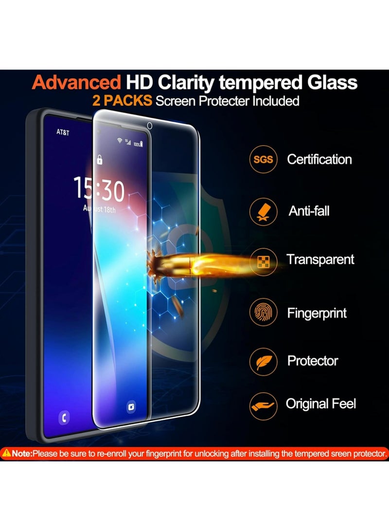 لـ Samsung S26 Ultra MagSafe Case Cover ، مع غطاء مغناطيسي 2 * حامي الشاشة ، قشرة هاتف حماية مقاومة للصدمات ، Matte Kickstand Slim Thin Back Cases لـ Galaxy S26 Ultra 5G (أسود) - view 3